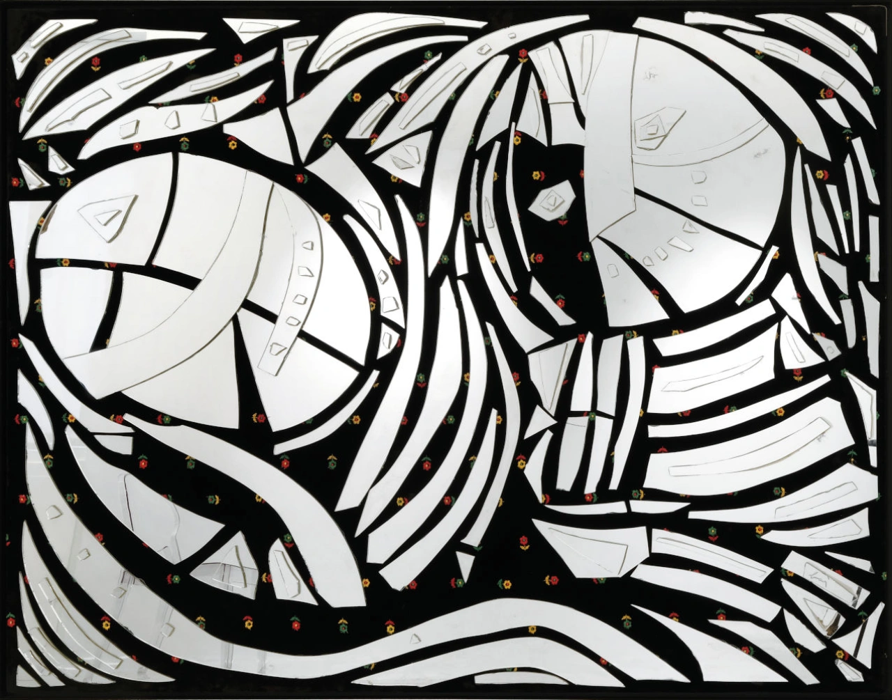 Enrico Baj - Specchio, Fiori tirolesi (Miroir, fleurs tyroliennes)